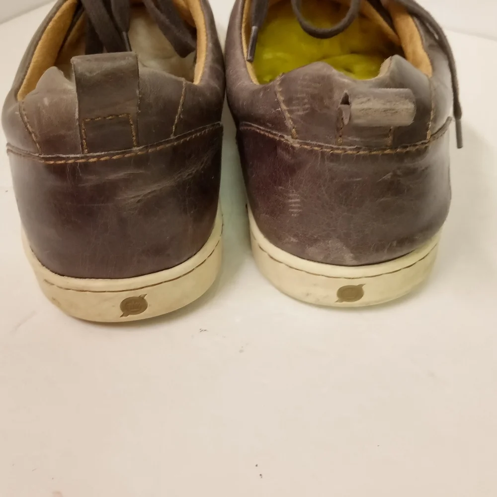 Born Leather Sneakers Charcoal Grey Low Top Size 13M Style H58822